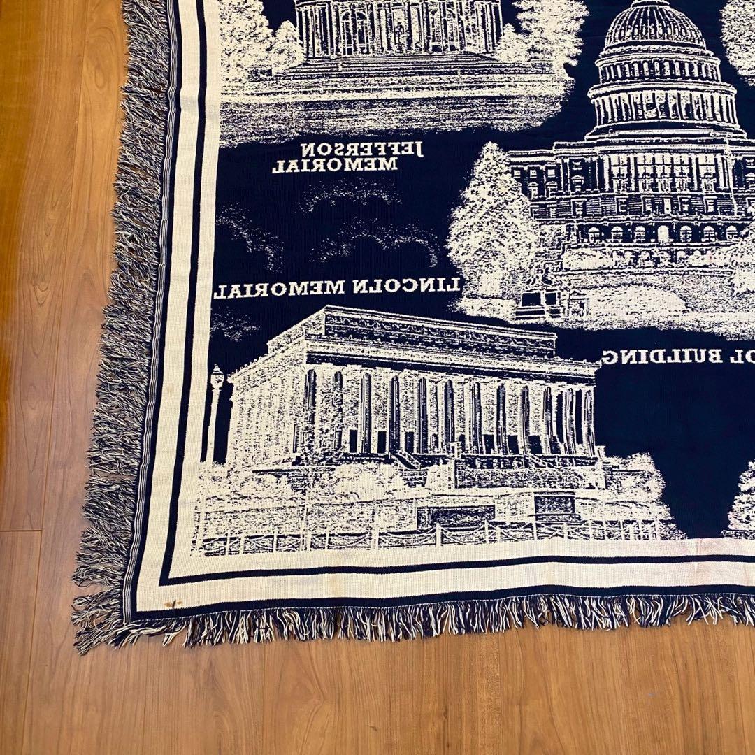 ワシントンD.C.ランドマーク柄　タペストリー　ラグ USA
