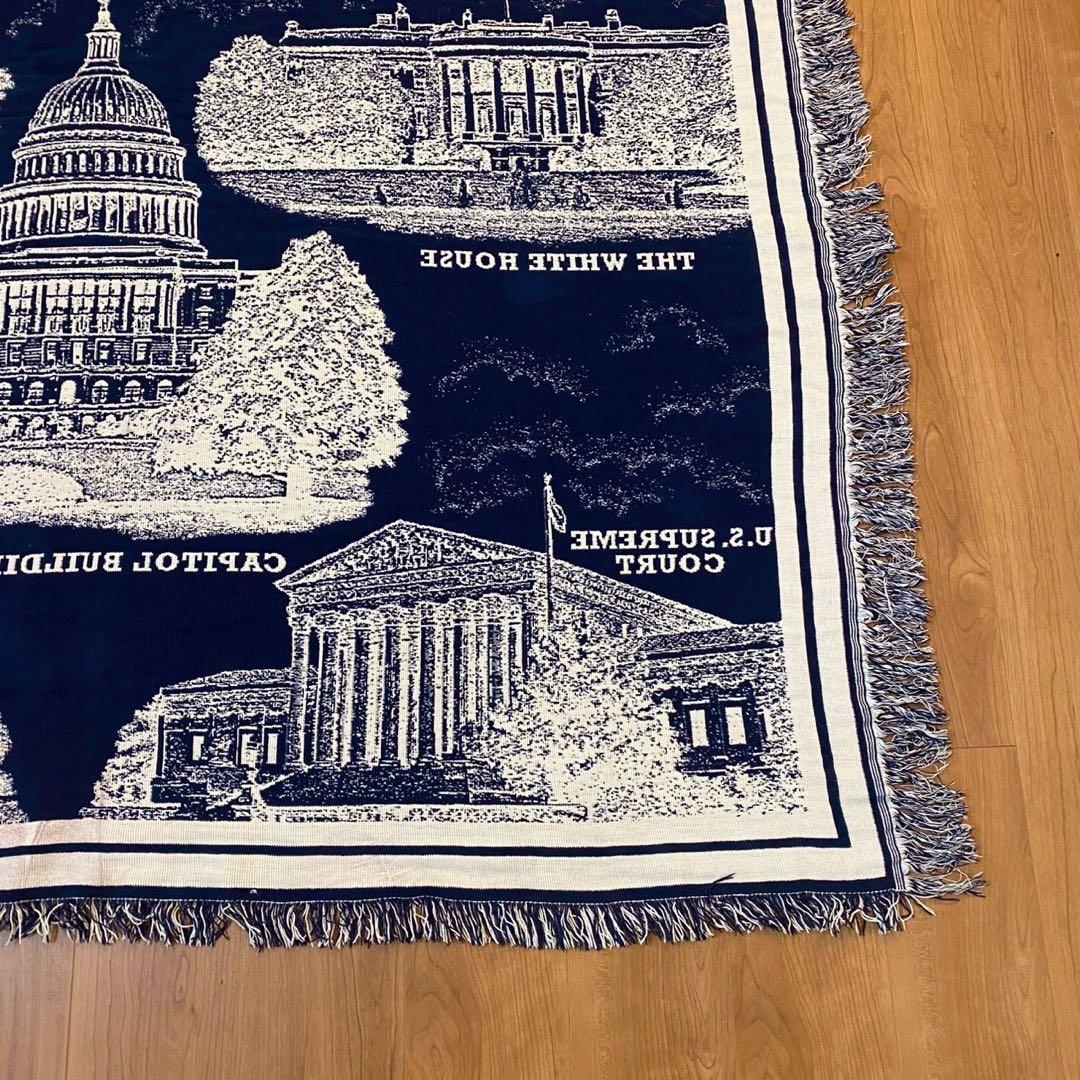 ワシントンD.C.ランドマーク柄　タペストリー　ラグ USA