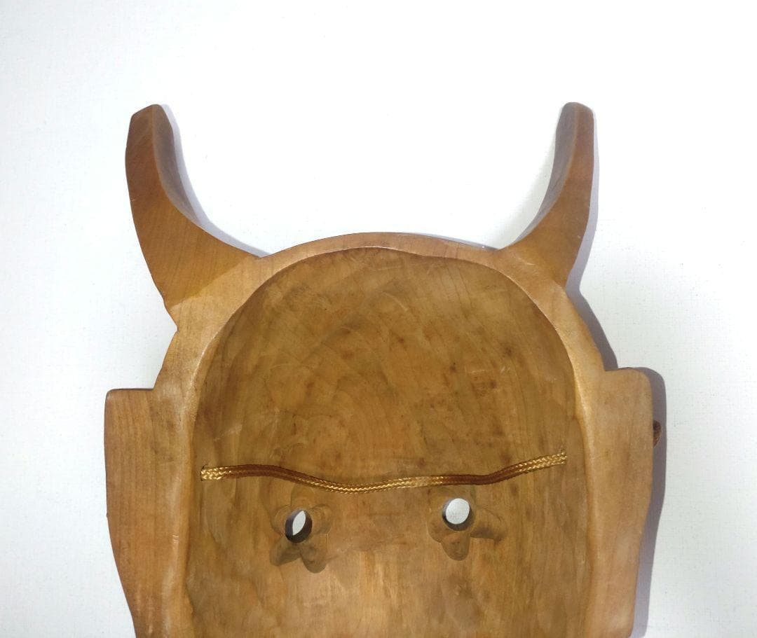 美品 稀少 一刀彫 一点物 般若面 木彫 能楽 能面 アンティーク