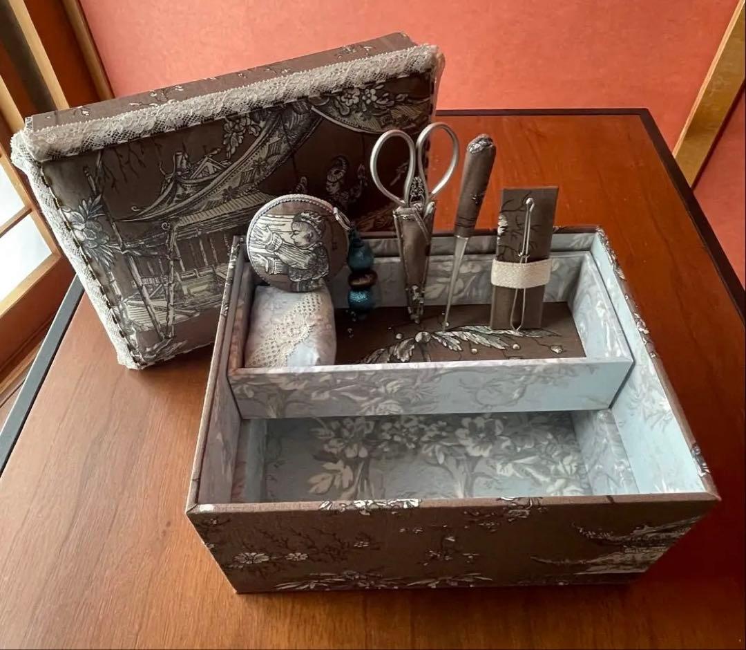 カルトナージュ裁縫箱(中)フタ有