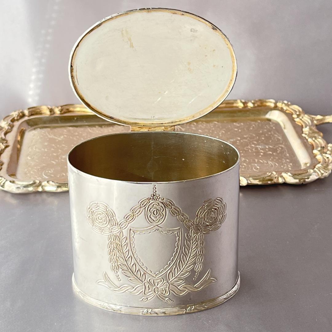 【Barker Ellis】美しいチェイシングのティーキャディー