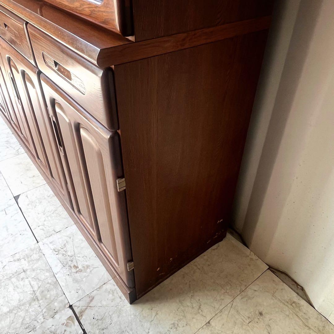 取付無料！シギヤマ家具 天然木北欧風アンティーク食器棚 キッチンカウンター✨