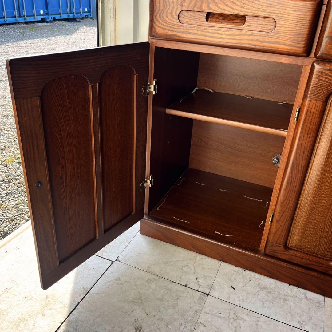 取付無料！シギヤマ家具 天然木北欧風アンティーク食器棚 キッチンカウンター✨