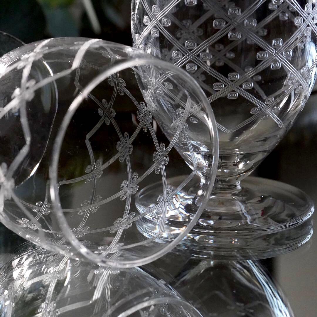 希少美品オールドサンルイSt Louisリジェ★ポートワイングラス★ペア★クロス