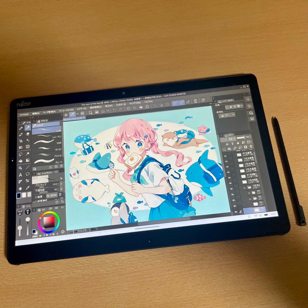 ◇富士通 ワコム i3 大画面13.3型 筆圧4,096段階 お絵描きタブレット