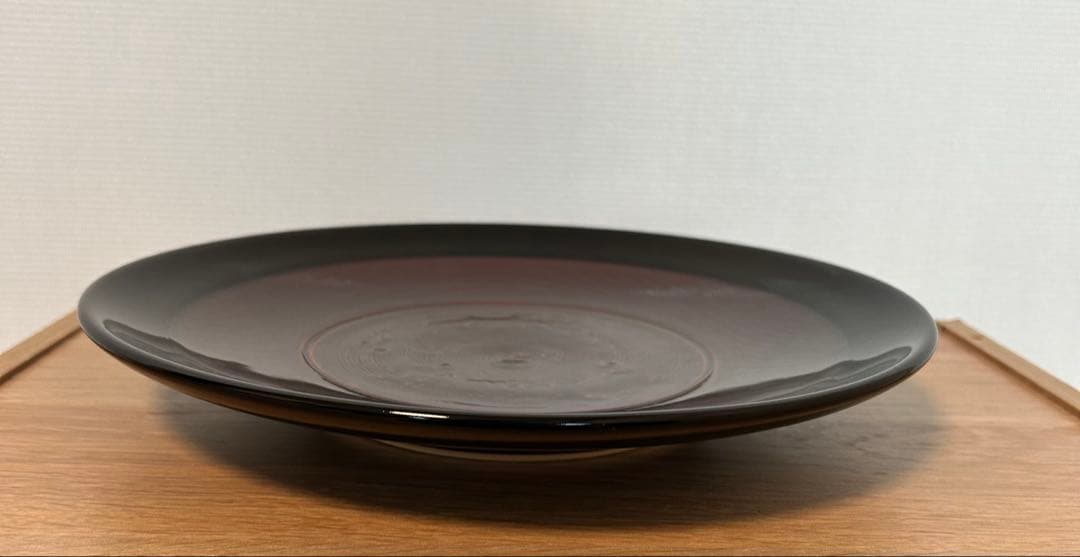 大樋飴釉　皿　2枚　十一代長左衛門　共箱入り　陶器　大皿