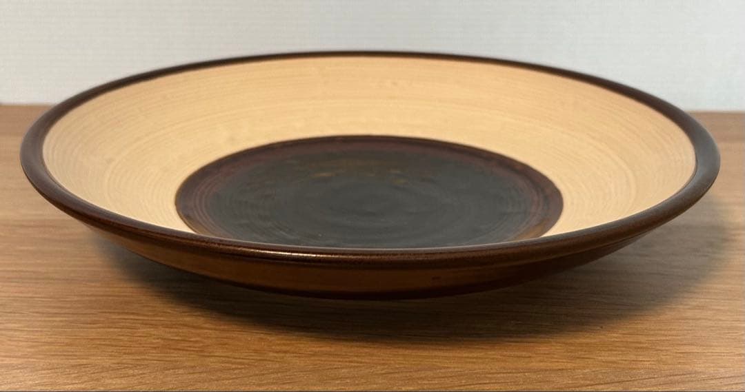 大樋飴釉　皿　2枚　十一代長左衛門　共箱入り　陶器　大皿