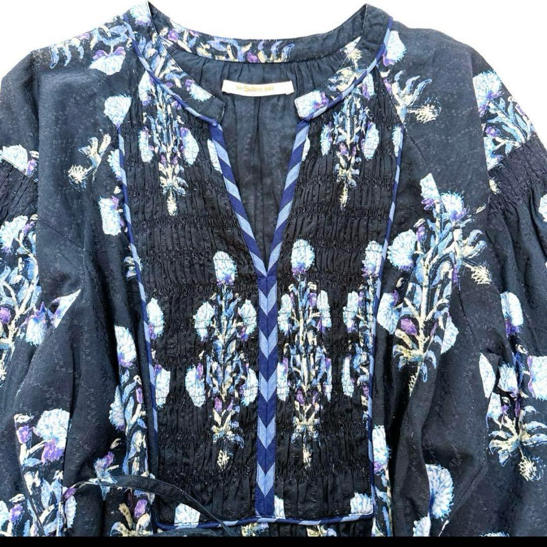 24SSヌキテパ コットンジャガード マリーゴールド プリントシャーリングドレス