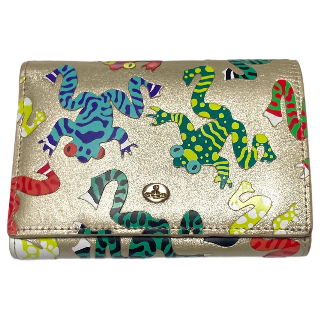 希少✦ヴィヴィアンウエストウッド 二つ折り財布 カエル FROGS ゴールド