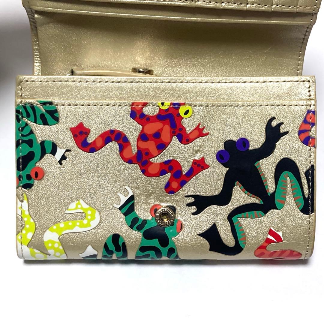希少✦ヴィヴィアンウエストウッド 二つ折り財布 カエル FROGS ゴールド