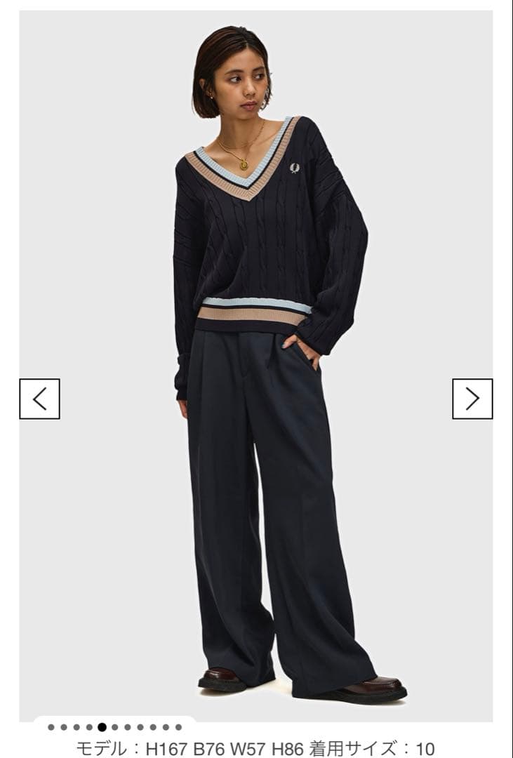 フレッドペリー　Bold Tipped Cable Knit Jumper