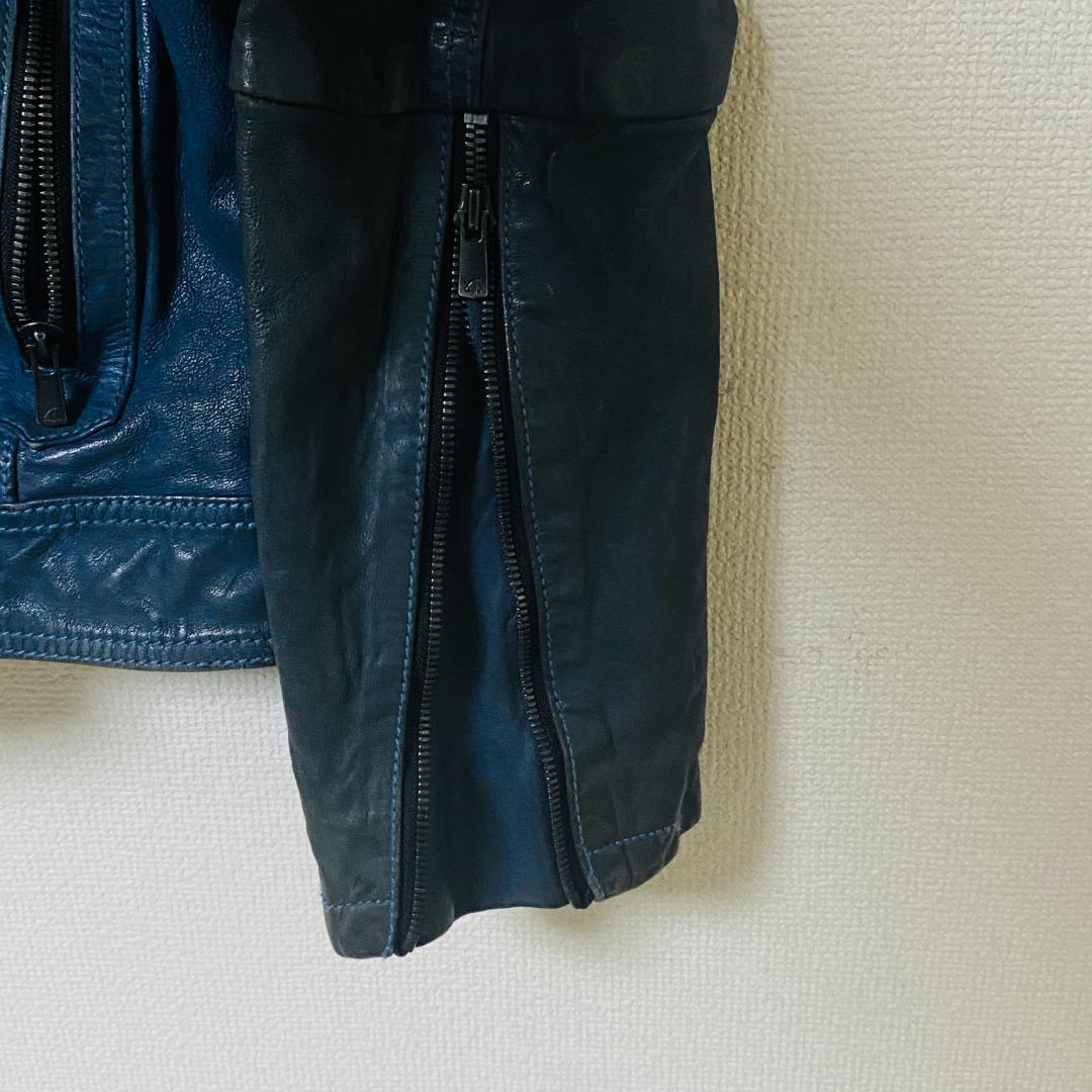 キャシージェーン シングルライダースジャケット ゴートレザー Lサイズ