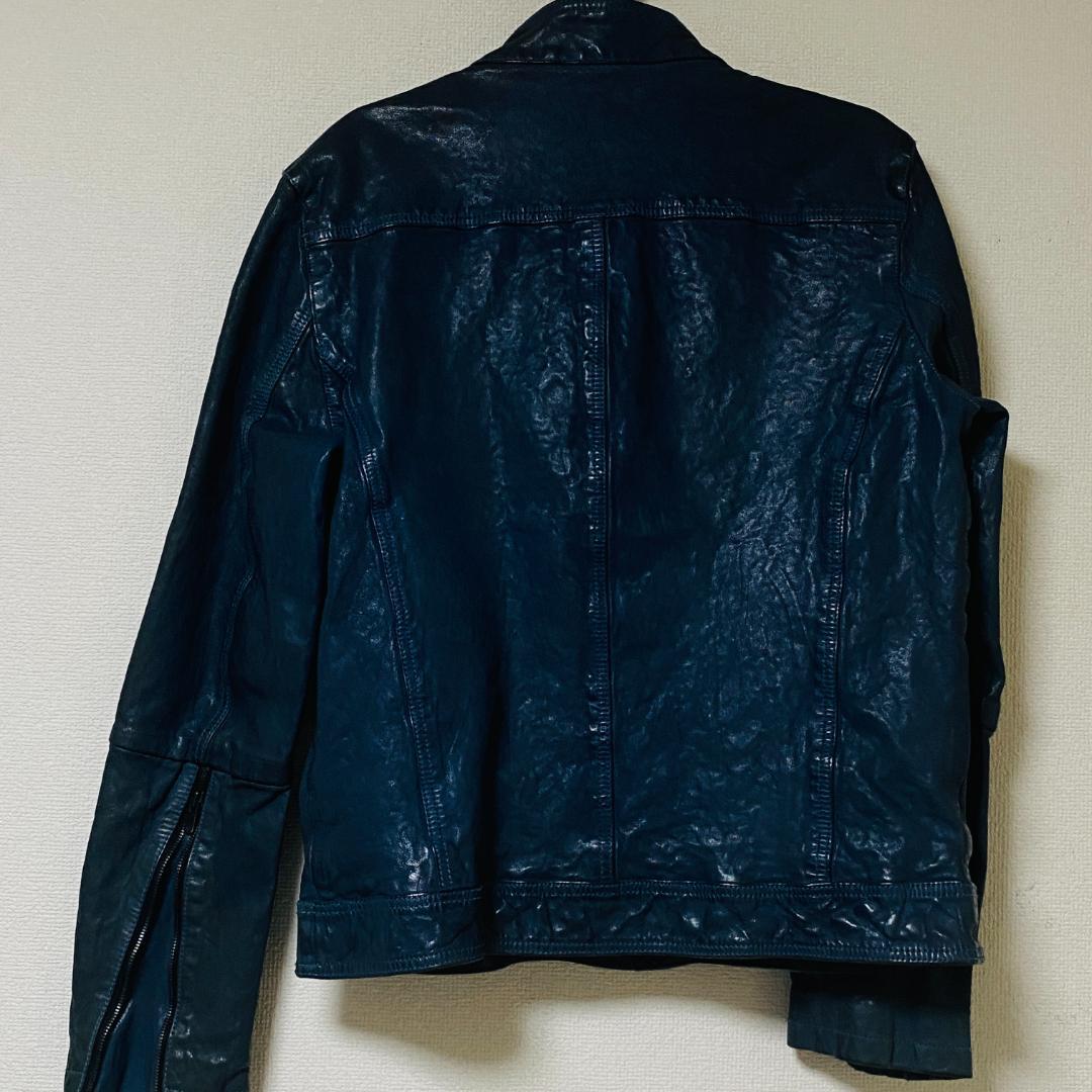 キャシージェーン シングルライダースジャケット ゴートレザー Lサイズ