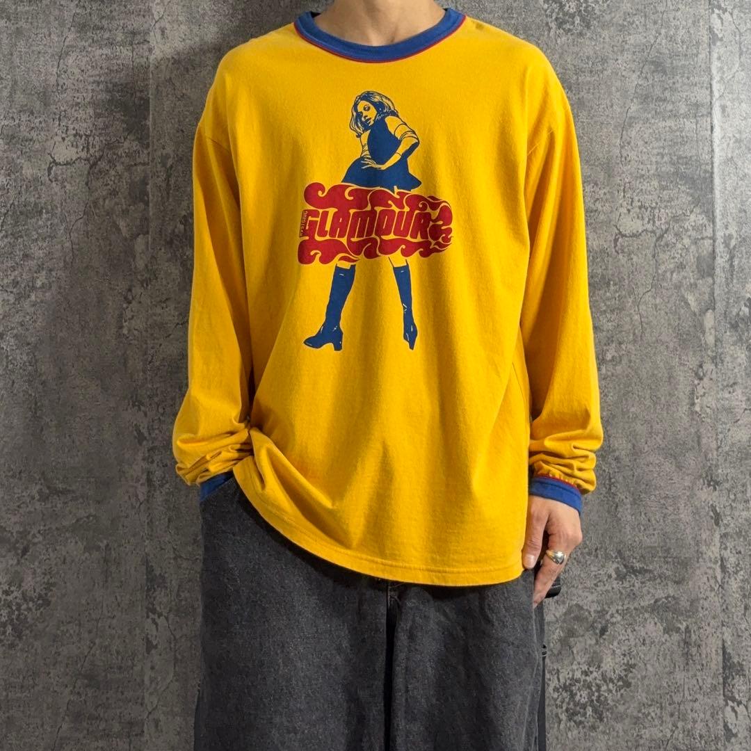 HYSTERIC GLAMOUR リンガーロングTシャツ ヒスガール イエロー