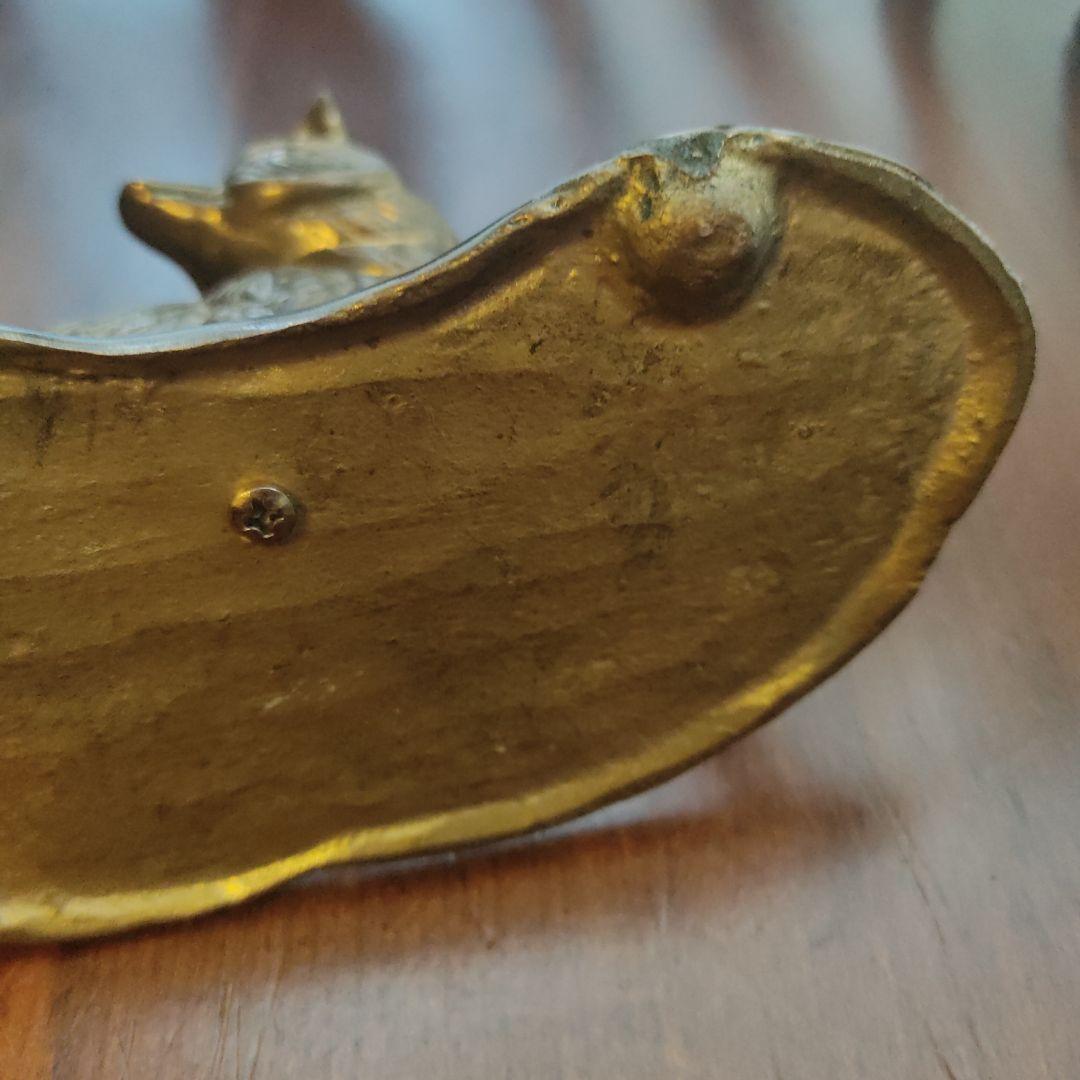 ヴィンテージ　真鍮　銅　アイアン　フォックス　キツネ　狐　文鎮