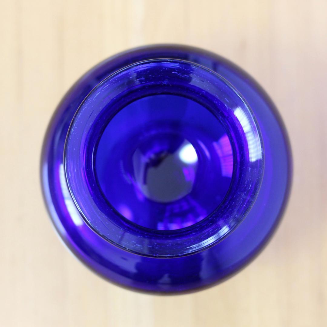 【貴重・サイン入り】エリックホグラン　Erik Hoglund　ブルー 花器花瓶