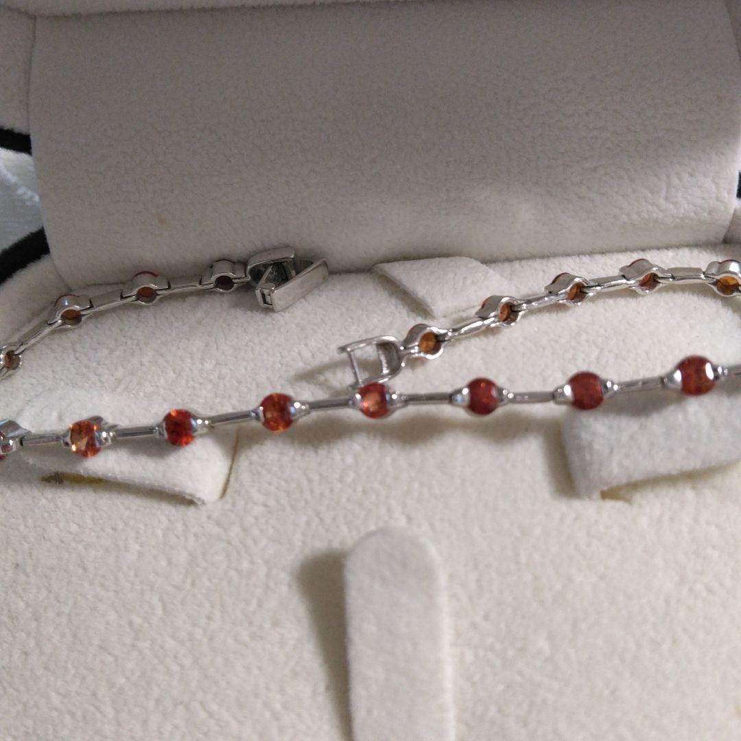 オレンジサファイアブレスレット