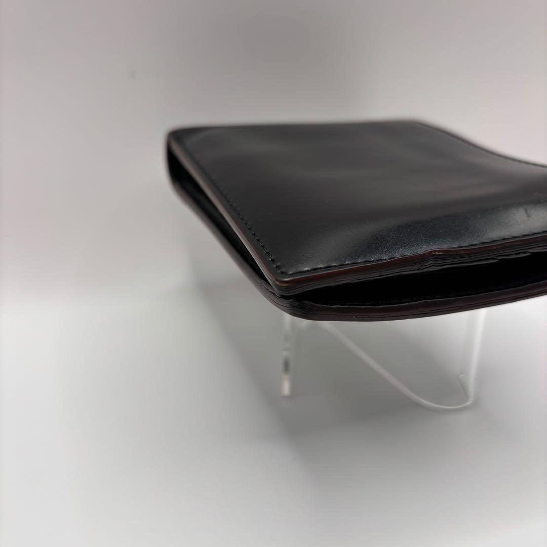 GANZO 二つ折り財布　ブラック　コードバン　レザー　折り財布　小銭入れ付き