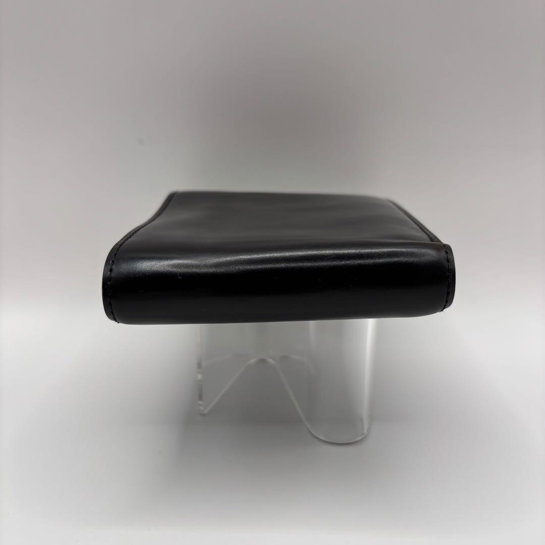 GANZO 二つ折り財布　ブラック　コードバン　レザー　折り財布　小銭入れ付き