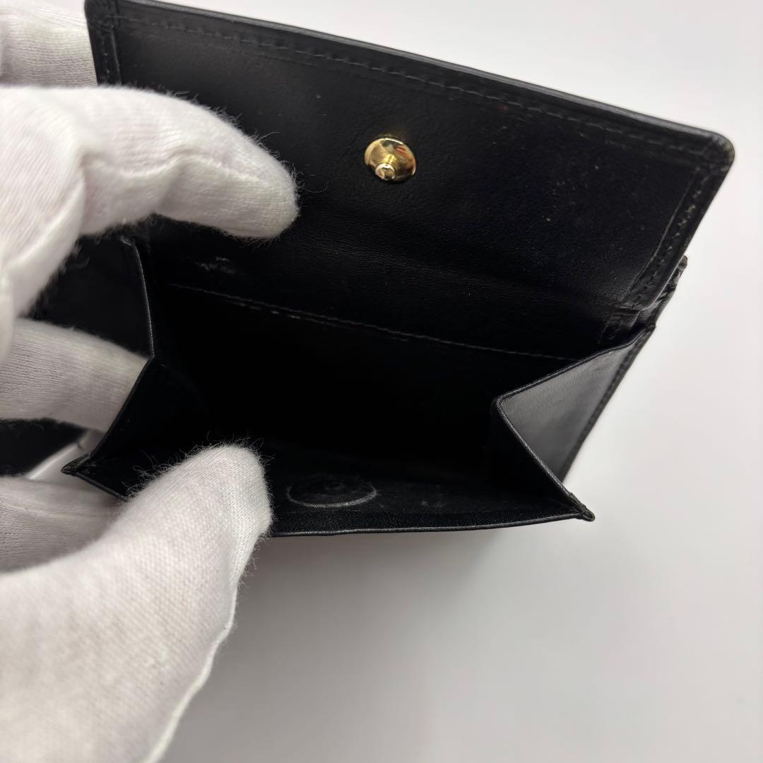 GANZO 二つ折り財布　ブラック　コードバン　レザー　折り財布　小銭入れ付き