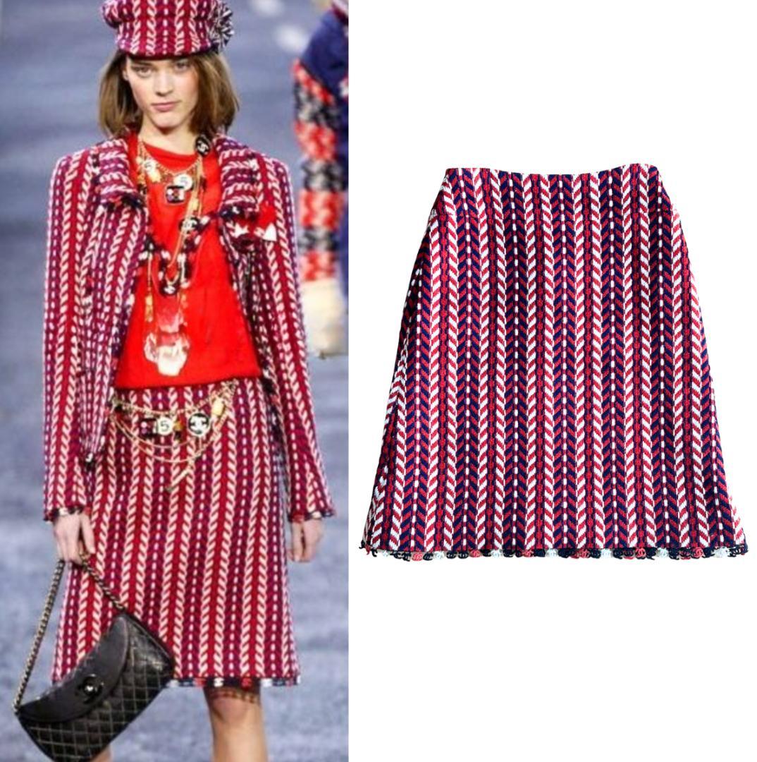 美品/CHANEL/シャネル/スカート/ツイード/トリコロール/COCOモチーフ