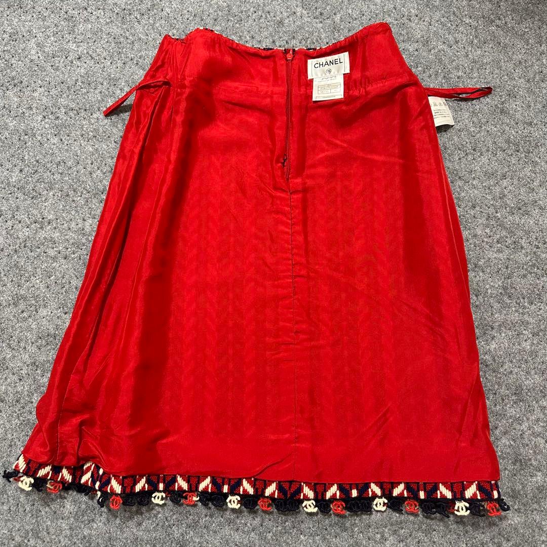 美品/CHANEL/シャネル/スカート/ツイード/トリコロール/COCOモチーフ