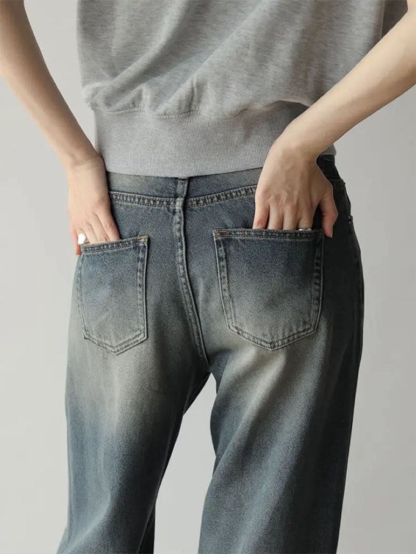 ヤマダヤ　RADIATE 切り替えデザインダメージデニムワイドパンツ　現行品