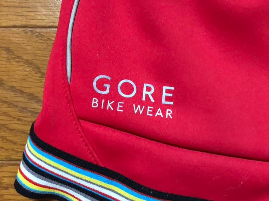 【値下げ】防寒対応　GORE 赤 レディース　冬用ウェア　ロードバイク用