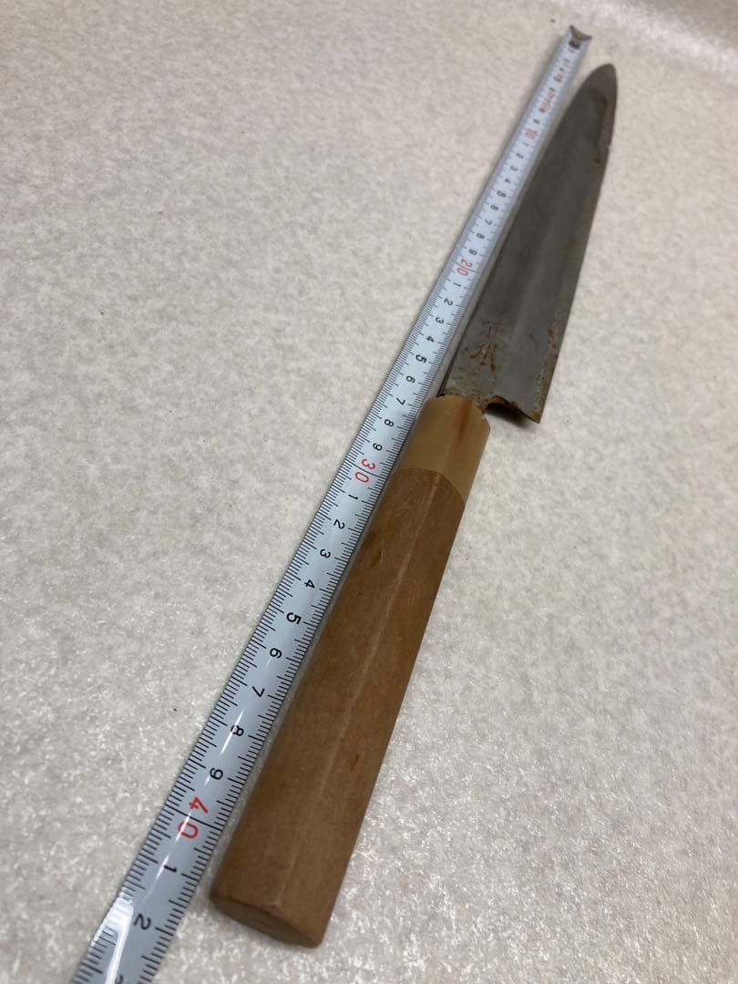 築正本 フグ引き包丁 研ぎ済 水牛柄 刺身包丁 ふぐ引き 全長約41cm