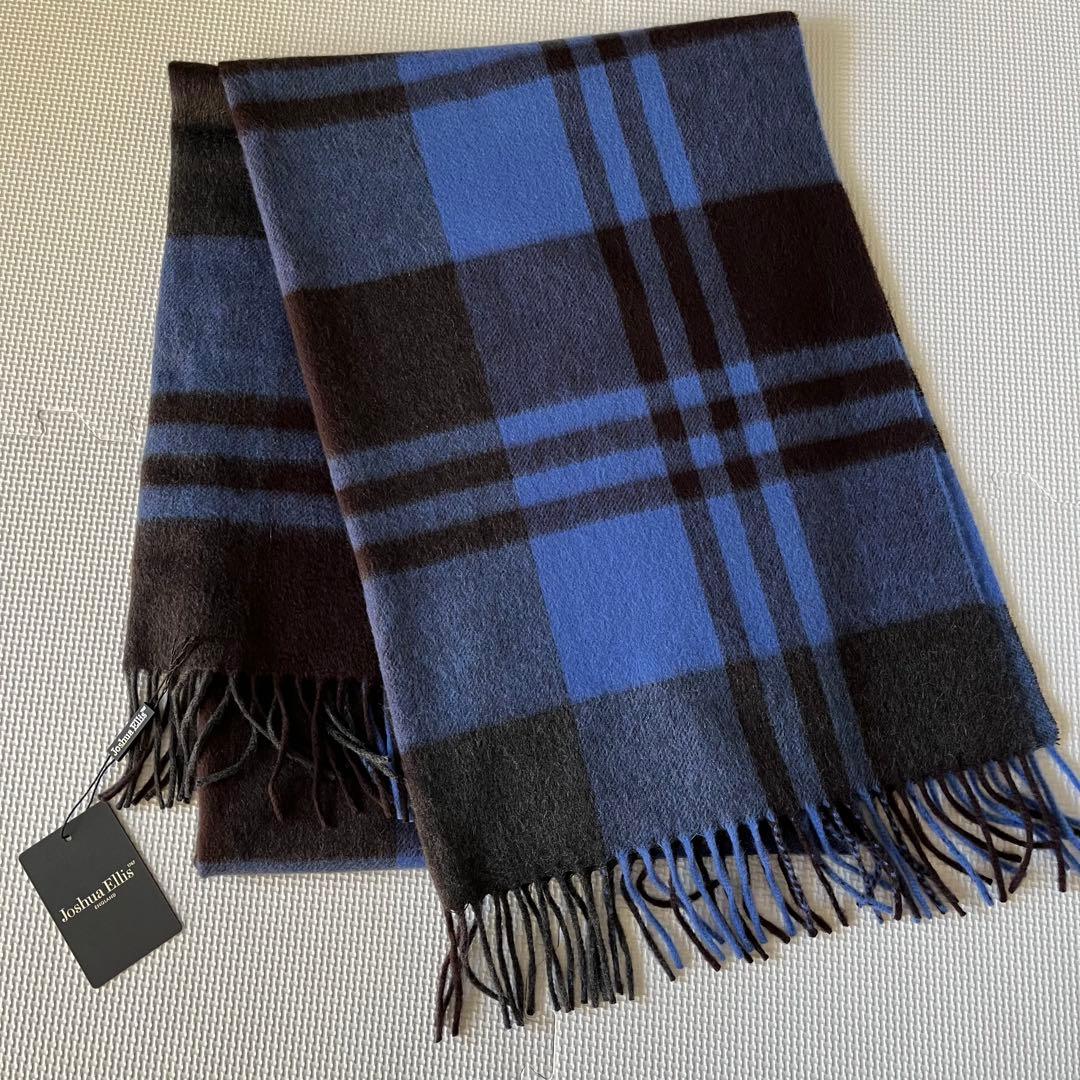 極美品 Joshua Ellis カシミヤ大判ストール 190×70 英国製