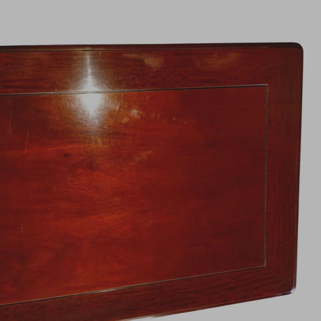 彫刻装飾付き　ダークブラウン　座卓(座敷机)