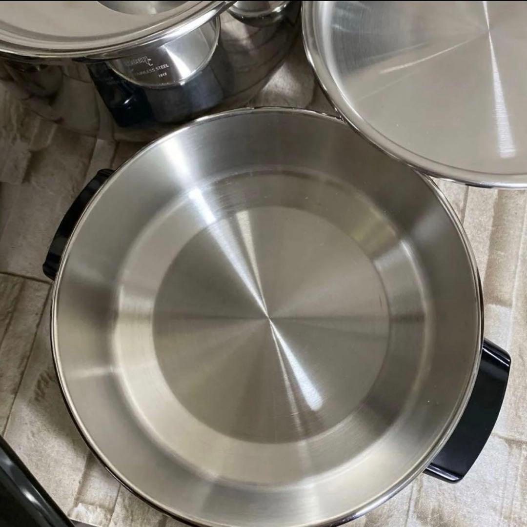 ロイヤルクイーン【IH対応品】⭐️３コート蓋付き⭐️スチーマー他セット出品　超美品