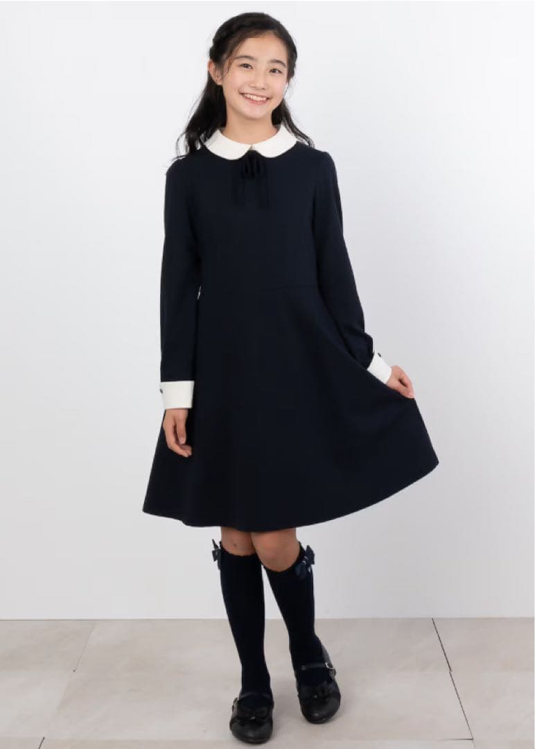 組曲kids レトロワンピース、ボレロ160cm（ネイビー）