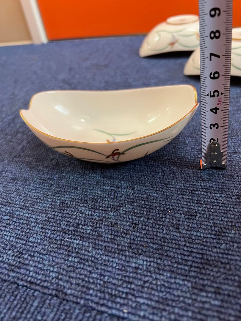 1324 香蘭社　船型小鉢　5客　金彩　未使用