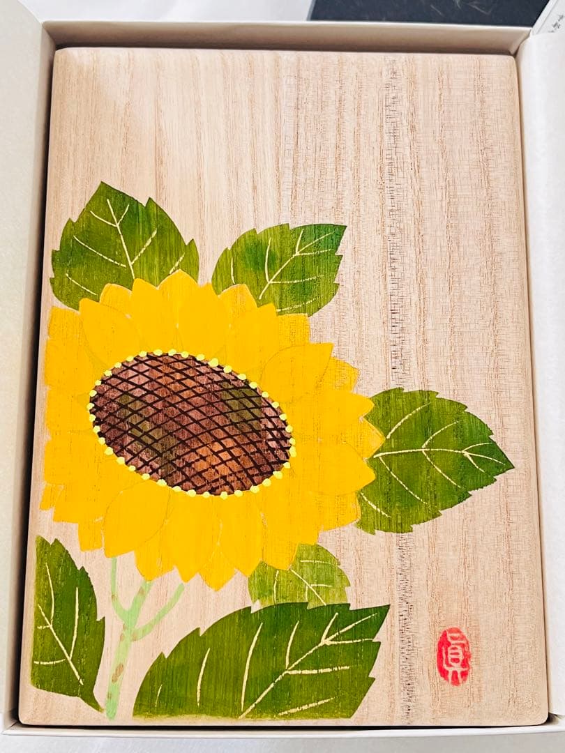 新品　鳩居堂　足立真瑚　綺羅　桐箱　4点　さくら　葡萄　向日葵　しだれ桜