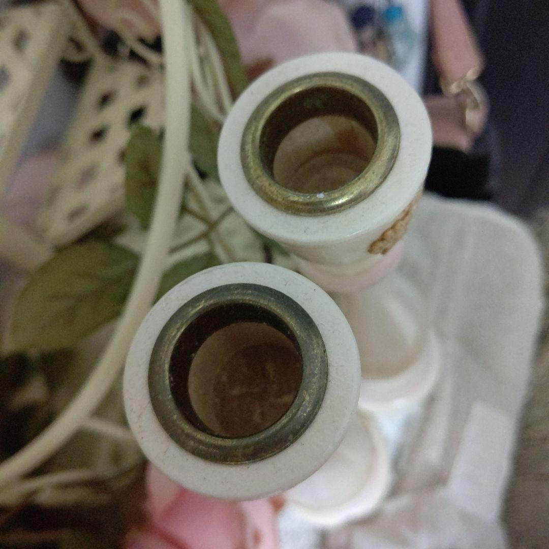 ハンドメイド キャンドルスタンド トールペイント ミルクペイント シャビーシック