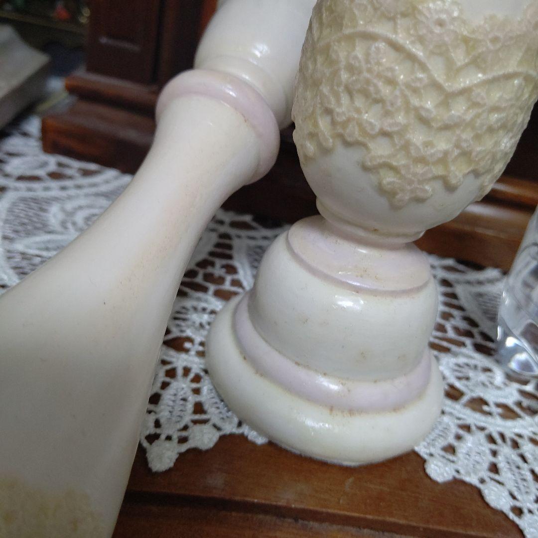 ハンドメイド キャンドルスタンド トールペイント ミルクペイント シャビーシック