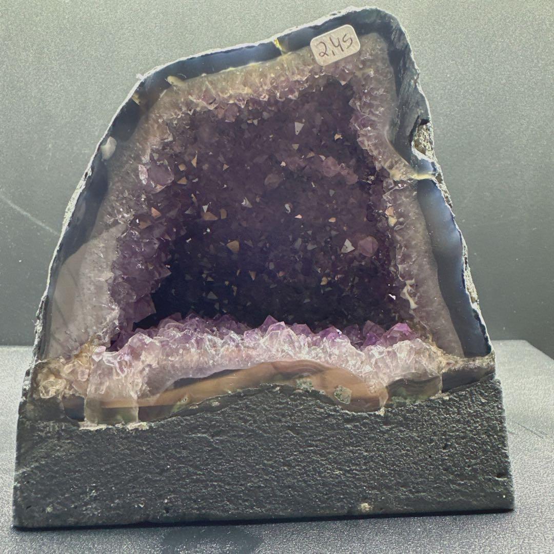 天然石アメジストのドーム　置物D.221