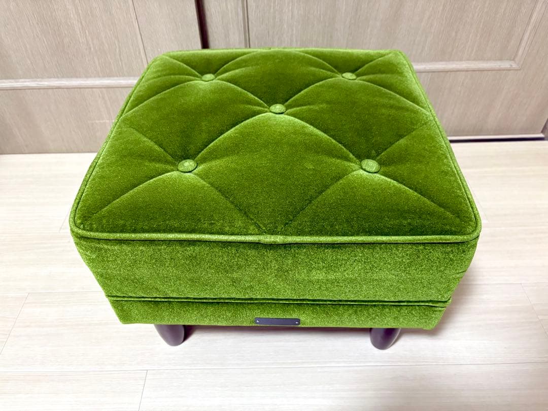 カリモク60　オットマン　モケットグリーン