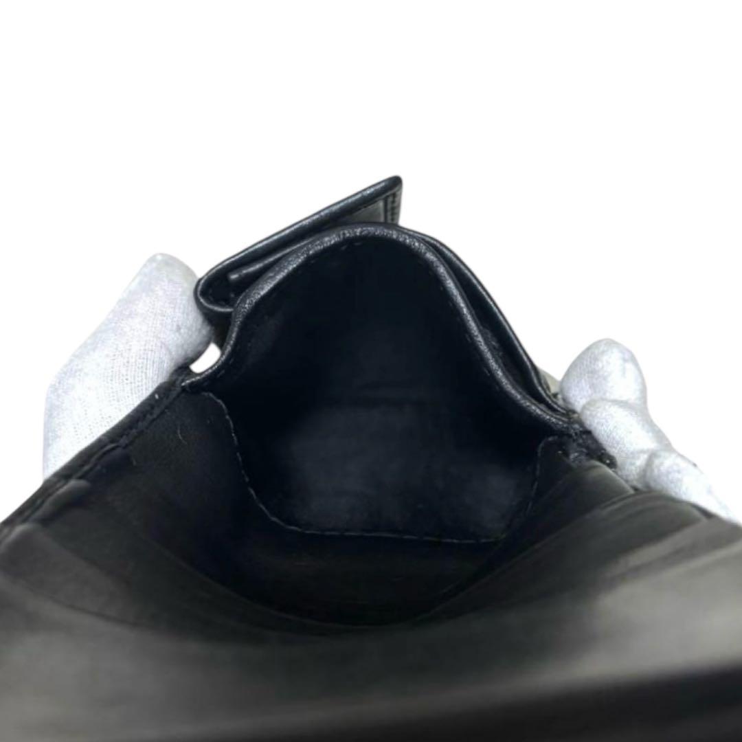 人気　グッチ　折り財布　マイクロGG　シマレザー　ブラック　フラップ　GG柄