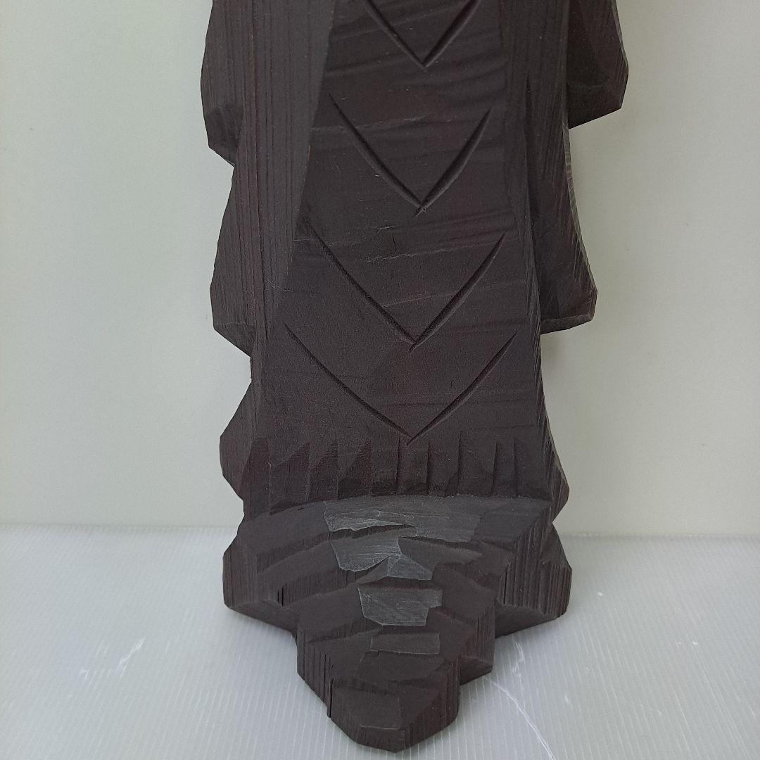 木彫 円空仏 高49.6cm 仏教美術 置物 仏像一刀彫 作家物