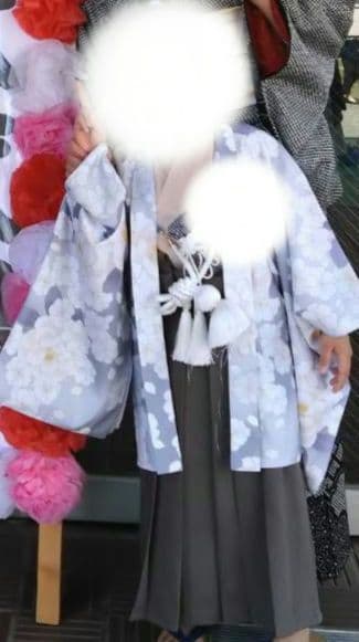 卒園式用 男の子 着物 花柄 グレー系