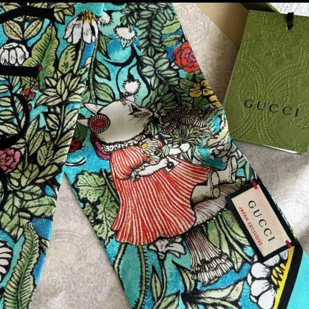 【新品・希少】ヒグチユウコxGUCCI　ボウタイ　スカーフ　シルク　こはる