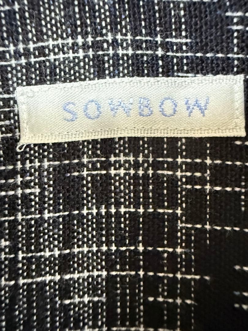 SOWBOW ソウボウ　チェックぽいデザイン　長袖シャツ　黒×グレー　XL 美品