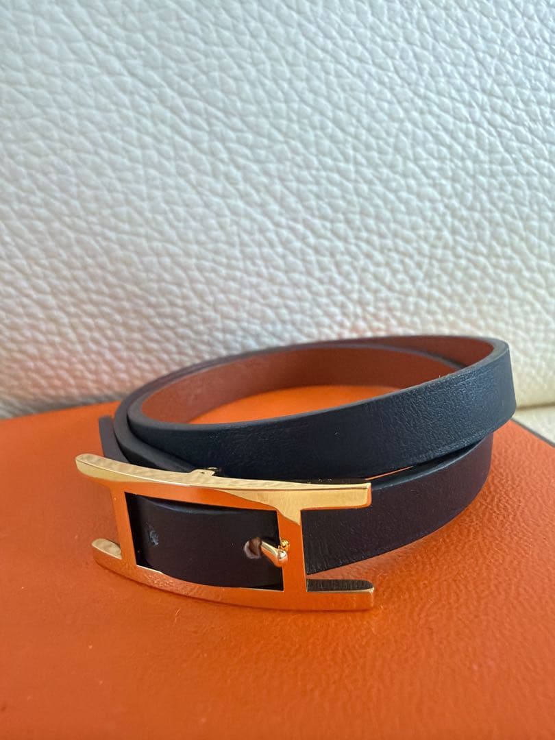 HERMES バングル ブラック/ブラウン