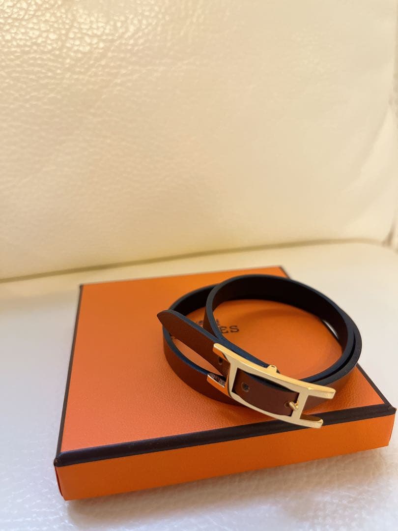 HERMES バングル ブラック/ブラウン