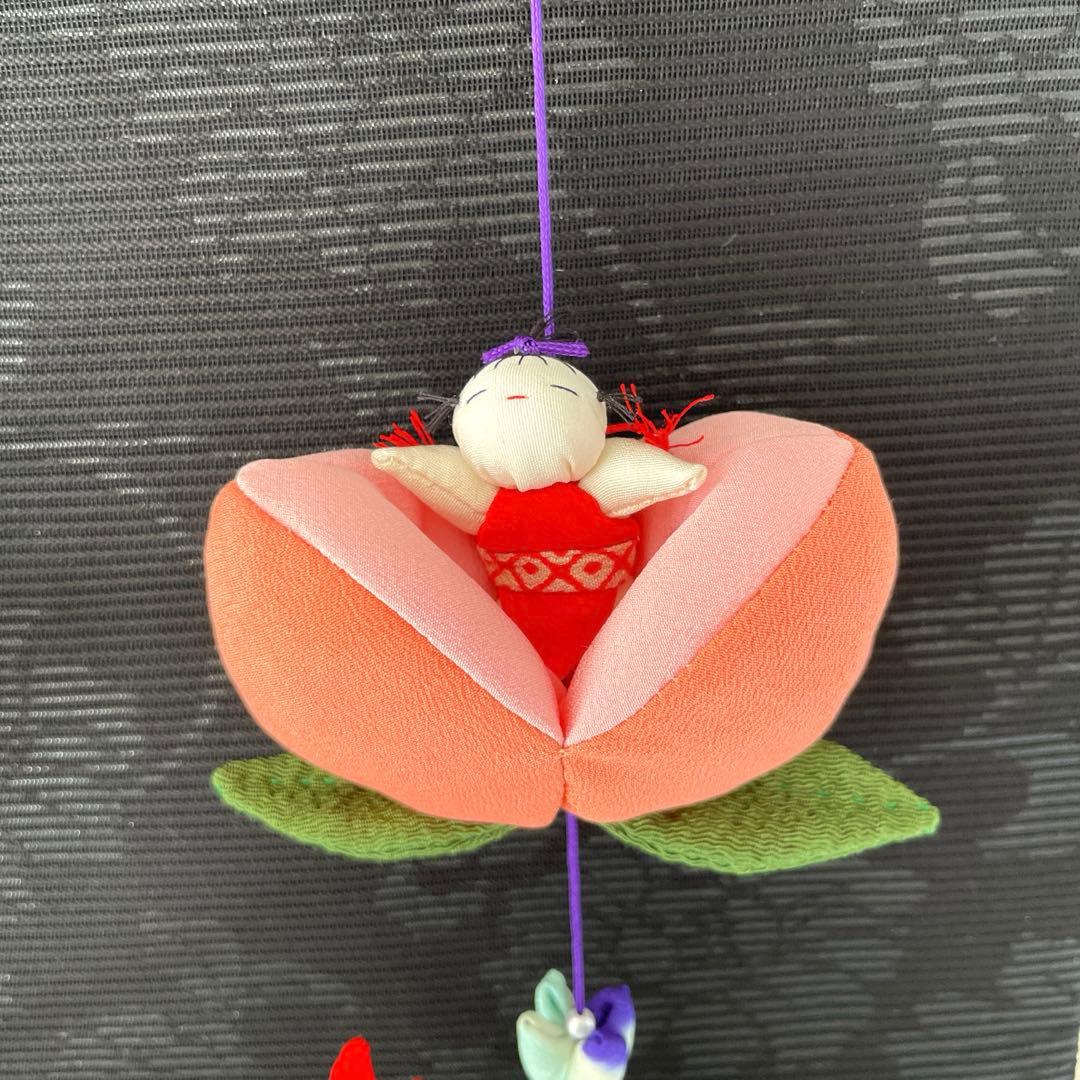 140 ちりめん細工　端午の節句タペストリー　吊るし飾り　古布