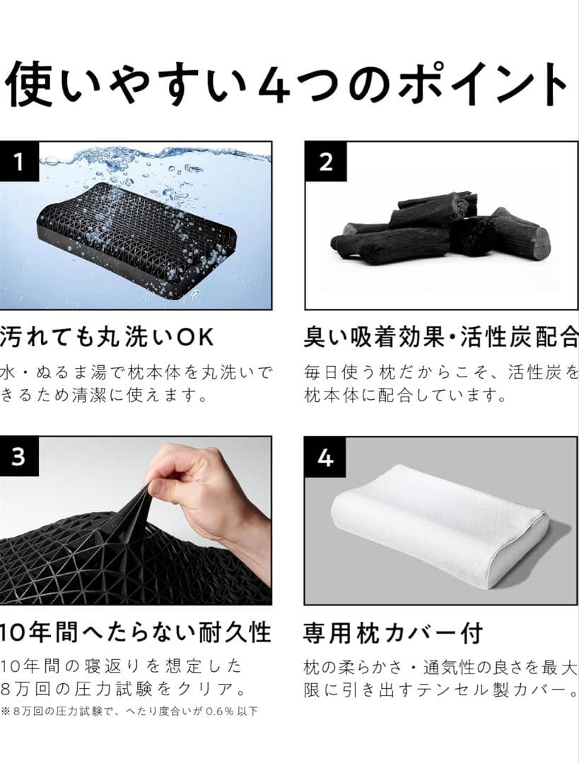 ヒツジのいらない枕 スタンダードモデル 黒