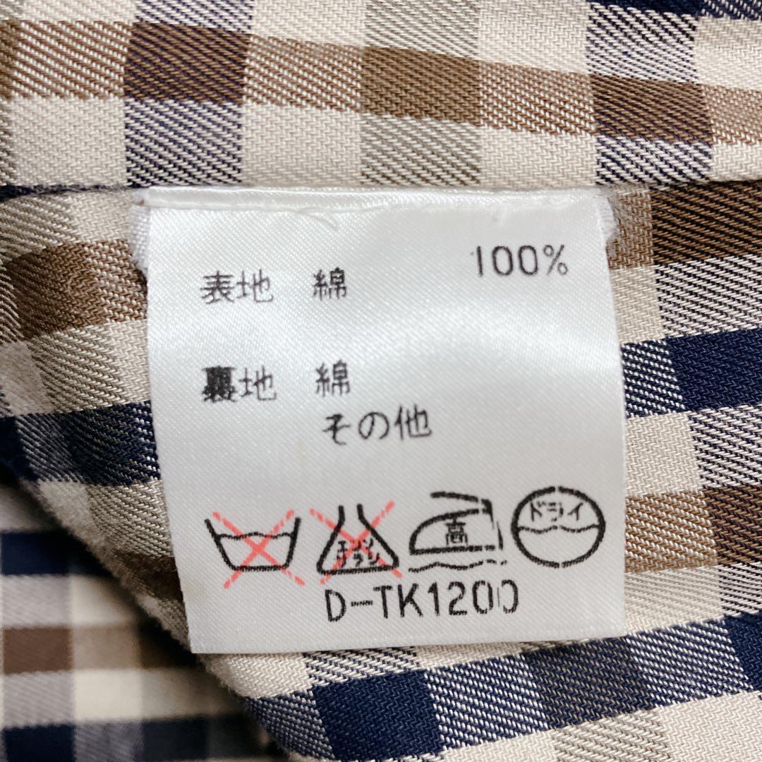 Aquascutum ステンカラーコート ベージュ ハウスチェック イギリス製