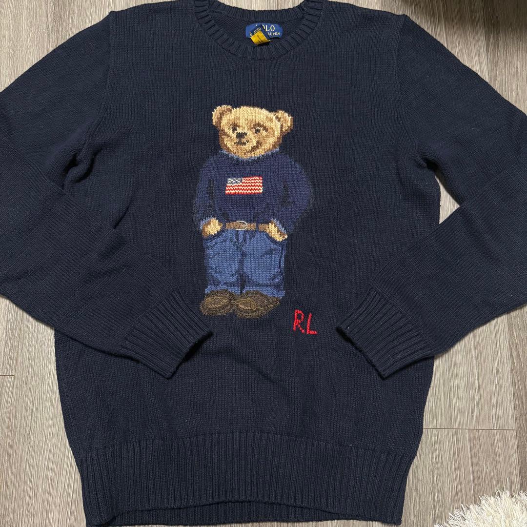 【美品】ポロラルフローレン ポロベアニット ネイビー
